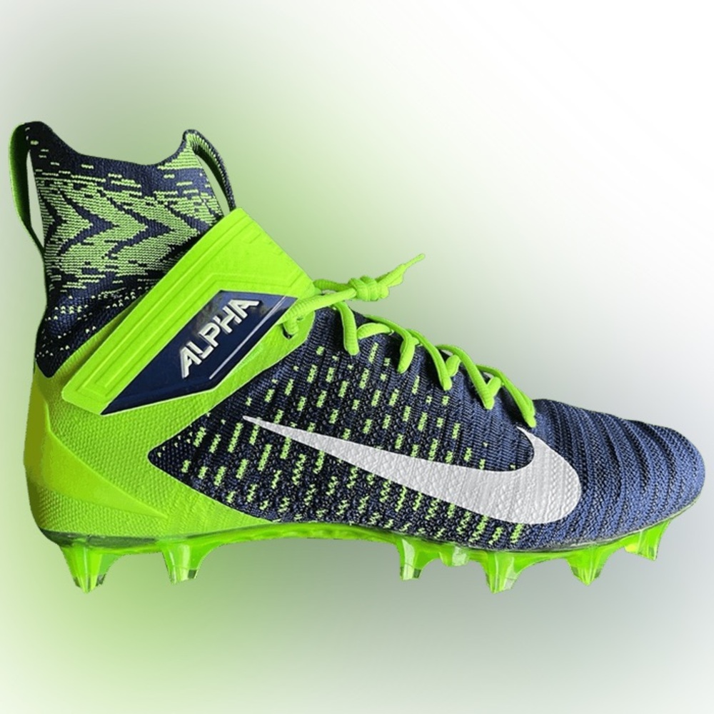 Nike Alpha Menace Elite 2 Flyknit Football Cleats Seattle Seahawks l Men’s 12